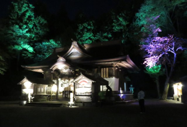 温泉神社ライトアップ　始まります！